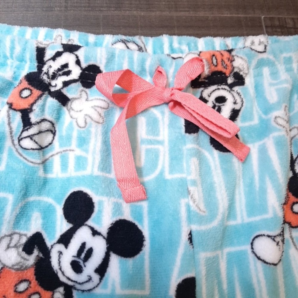 2X DISNEY Mickey Mouse Aqua Lounge Pants, Pajama Bottoms - Picture 3 of 10